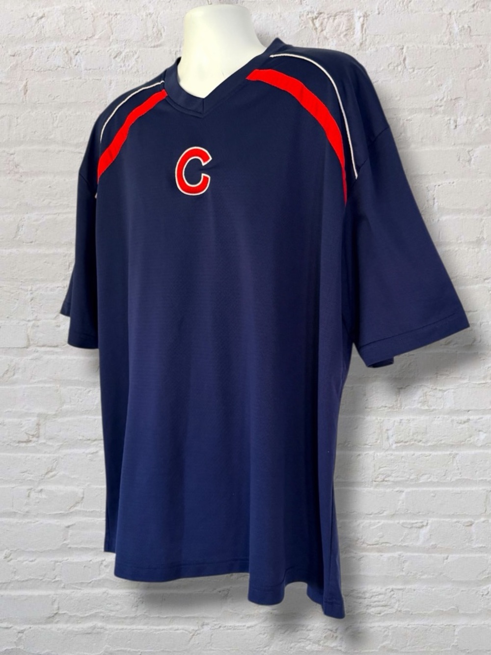 Chicago Cubs MLB Genuine Merchandise Jersey Men 2XL Blue V-Neck Baseball Shirt